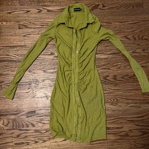 Green button down dress